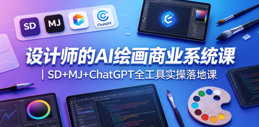 设计师的AI绘画商业系统课｜SD+MJ+ChatGPT全工具实操落地课-怪兽网创俱乐部
