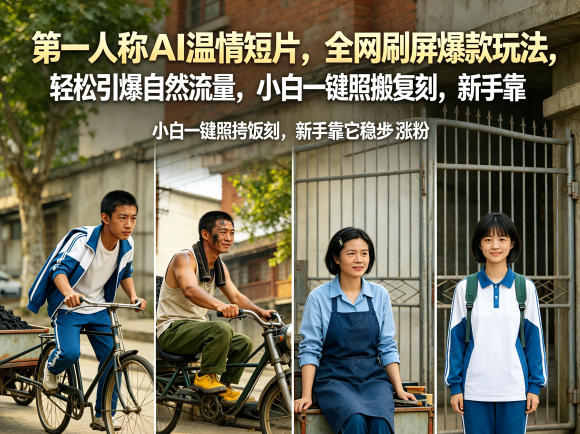 第一人称AI温情短片，全网刷屏爆款玩法，轻松引爆自然流量，小白一键照搬复刻，新手靠它稳步涨粉-小白项目网