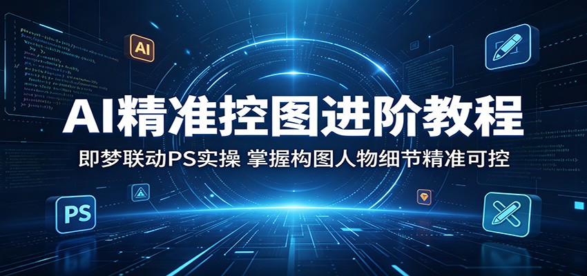 AI精准控图进阶教程：即梦联动PS实操，掌握构图人物细节精准可控