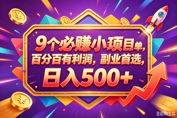 （18462期）9个必赚钱的小项目，百分百赚米，无脑简单，副业首选，日入380+-邪修侠 - 演示