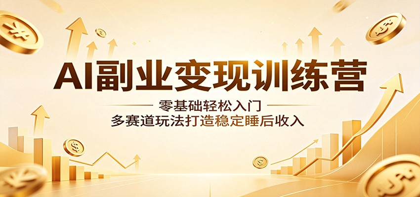 AI副业变现训练营：零基础轻松入门，多赛道玩法打造稳定睡后收入