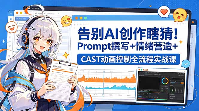 告别AI创作瞎猜！Prompt撰写+情绪营造+CAST动画控制全流程实战课-小白项目网