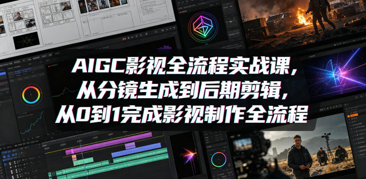 AIGC影视全流程实战课，从分镜生成到后期剪辑，从0到1完成影视制作全流程-小白项目网