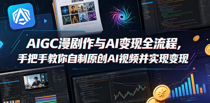 AIGC漫剧创作与AI变现全流程,手把手教你自制原创AI视频并实现变现(更新0516) AIGC漫剧创作与AI变现全流程,手把手教你自制原创AI视频并实现变现(更新0516)