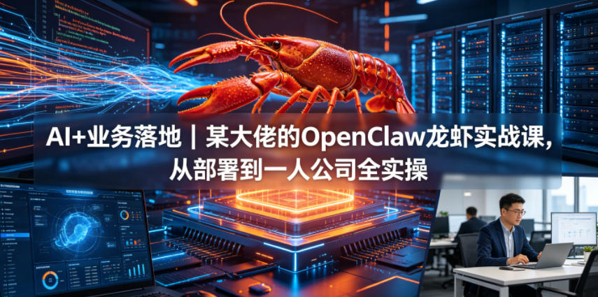 AI+业务落地｜某大佬的OpenClaw小龙虾实战课，从部署到一人公司全实操-怪兽网创俱乐部
