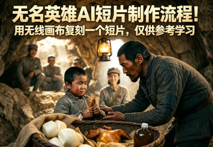 无名英雄AI短片制作流程！用无线画布复刻一个短片，仅供参考学习-小白项目网