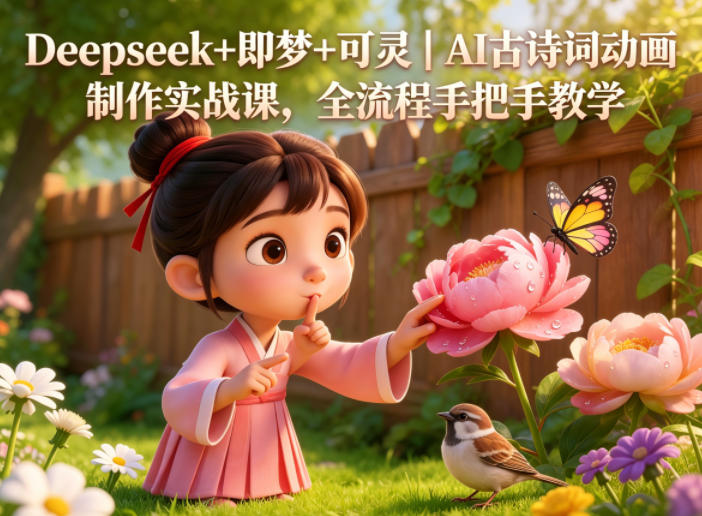 Deepseek+即梦+可灵｜AI古诗词动画制作实战课，全流程手把手教学-小栈博客