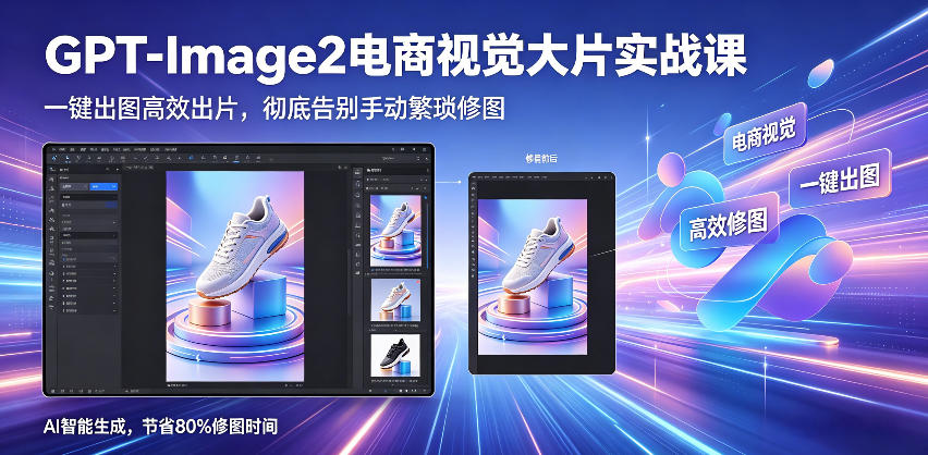 GPT-Image2电商视觉大片实战课，一键出图高效出片，彻底告别手动繁琐修图-怪兽网创俱乐部