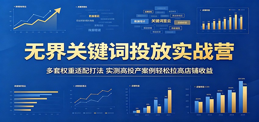 无界关键词投放实战营：多套权重适配打法，实测高投产案例轻松拉高店铺收益
