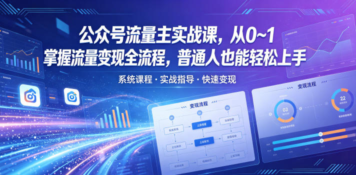 公众号流量主实战课，从0~1掌握流量变现全流程，普通人也能轻松上手-小栈博客