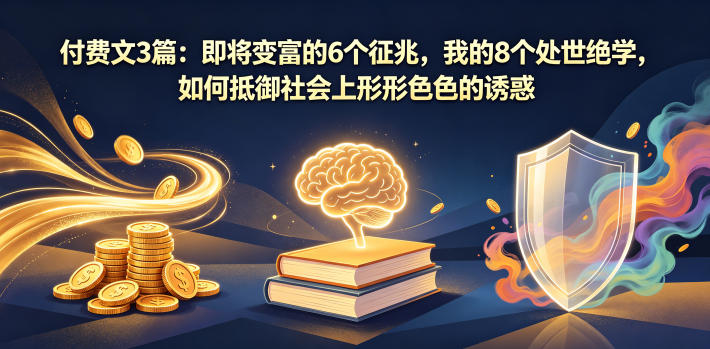 付费文3篇：即将变富的6个征兆，我的8个处世绝学，如何抵御社会上形形色色的诱惑-怪兽网创俱乐部