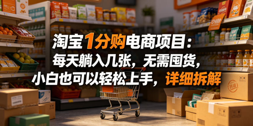 淘宝1分购电商项目：每天躺入几张，无需囤货，小白也可以轻松上手，详细拆解-小栈博客