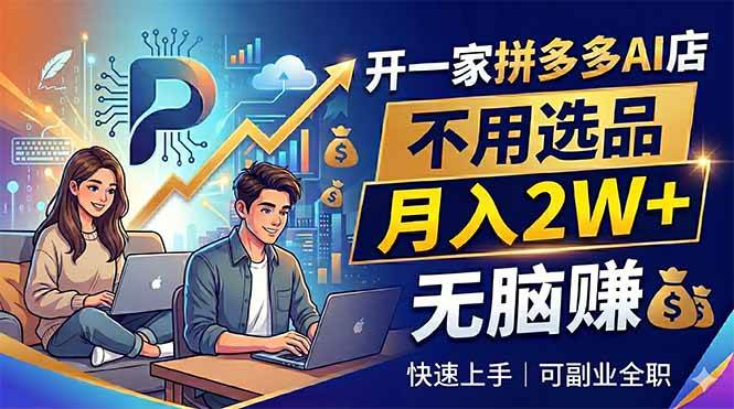 （18520期）开一家拼多多AI店，不用选品，月入2W+，无脑赚，可副业全职-邪修侠 - 演示