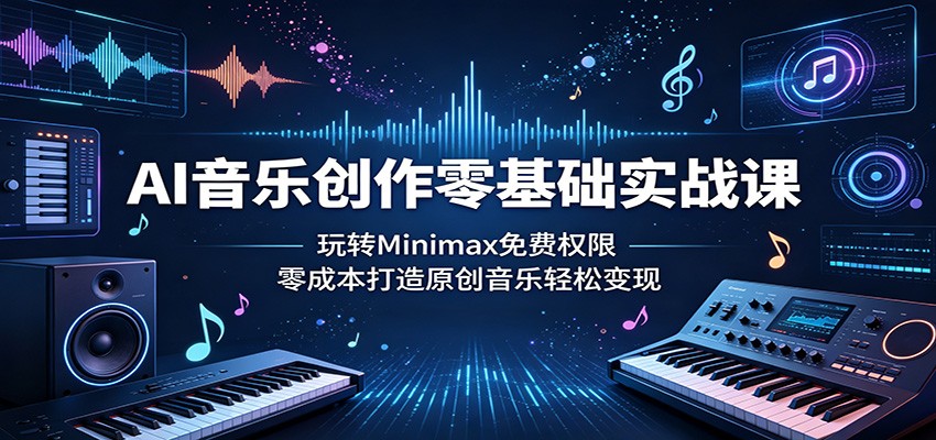 AI音乐创作零基础实战课：玩转Minimax免费权限，零成本打造原创音乐轻松变现-怪兽网创俱乐部