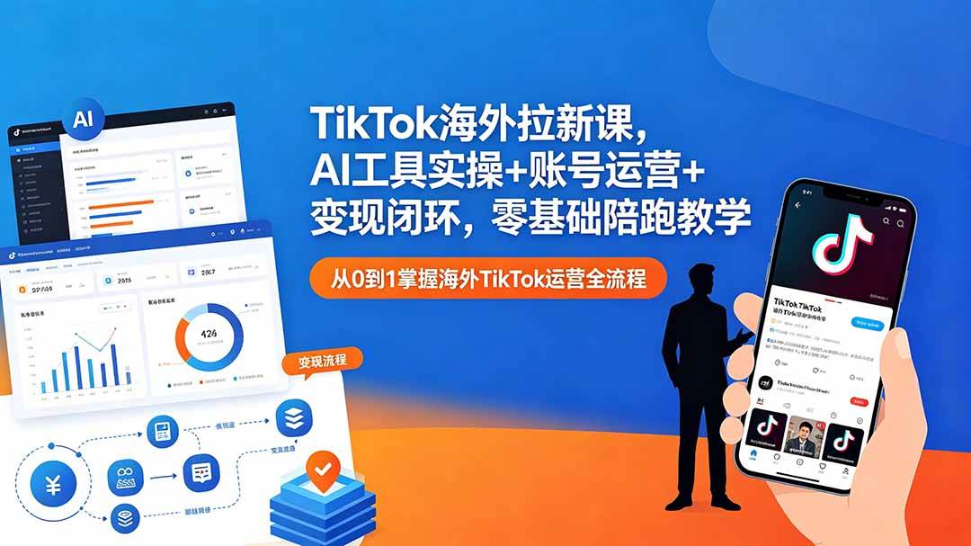 （18522期）TikTok海外拉新课，AI工具实操+账号运营+变现闭环，零基础陪跑教学-邪修侠 - 演示