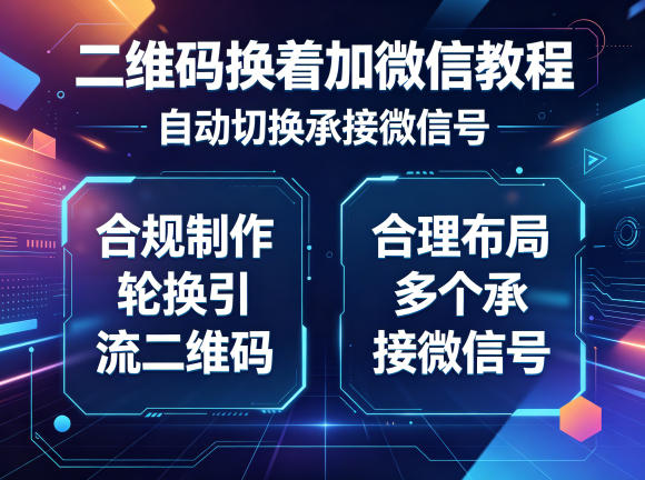 二维码换着加微信教程，自动切换承接微信号，合规制作轮换引流二维码，合理布局多个承接微信号-怪兽网创俱乐部