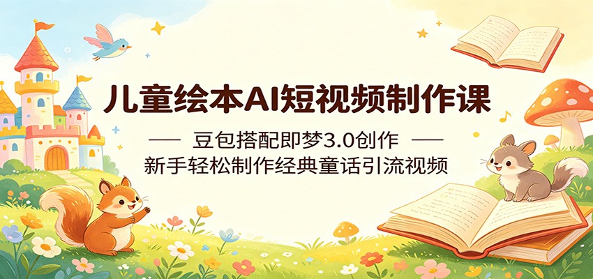 儿童绘本AI短视频制作课：豆包搭配即梦3.0创作，新手轻松制作经典童话引流视频-邪修侠 - 演示