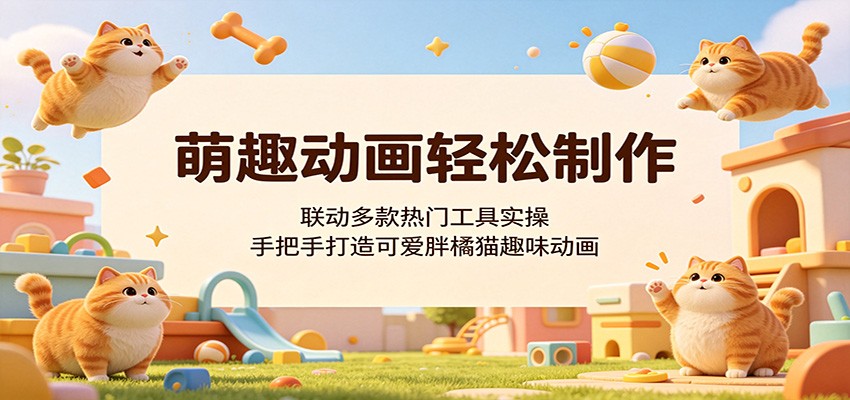 萌趣动画轻松制作,联动多款热门工具实操,手把手打造可爱胖橘猫趣味动画-优优云网创