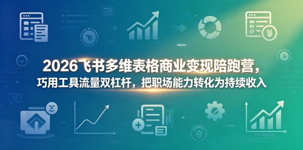2026飞书多维表格商业变现陪跑营，巧用工具流量双杠杆，把职场能力转化为持续收入-怪兽网创俱乐部
