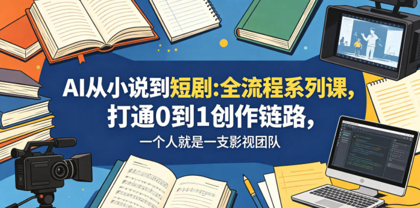 AI从小说到短剧全流程系列课，打通0到1创作链路，一个人就是一支影视团队-怪兽网创俱乐部