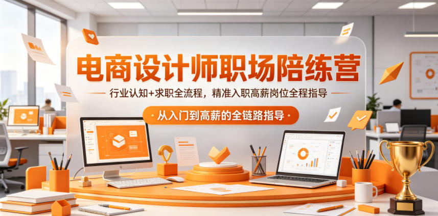 电商设计师职场陪练营，行业认知+求职全流程，精准入职高薪岗位全程指导-小栈博客