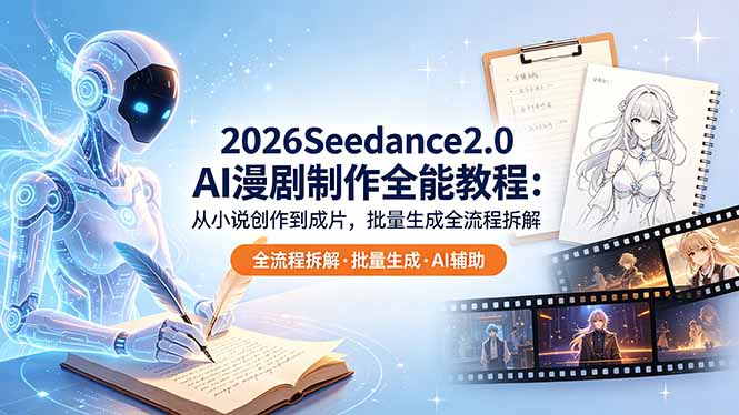 2026Seedance2.0 AI制作全能教程：从小说创作到成片，批量生成全流程拆解-网创百晓生