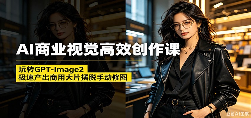 AI商业视觉高效创作课：玩转GPT-Image2，极速产出商用大片摆脱手动修图
