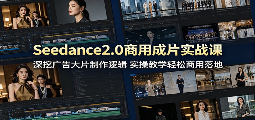 Seedance2.0商用成片实战课：深挖广告大片制作逻辑，实操教学轻松商用落地-怪兽网创俱乐部