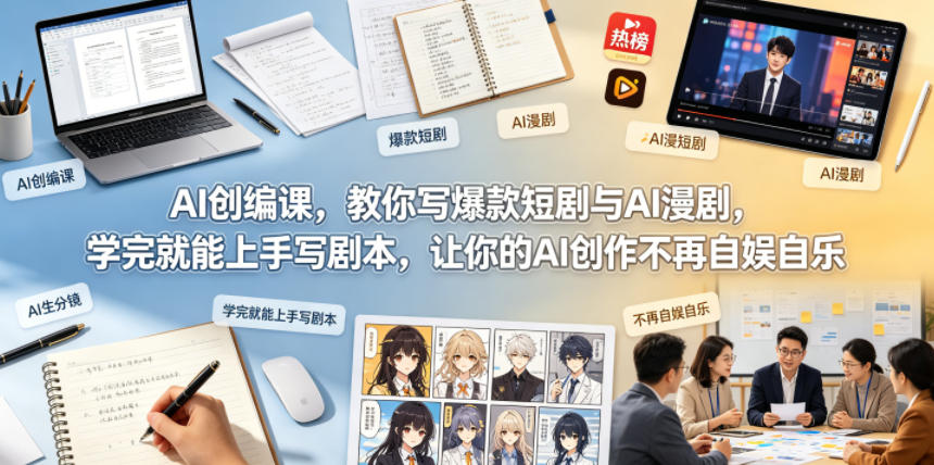 AI创编课，教你写爆款短剧与AI漫剧，学完就能上手写剧本，让你的AI创作不再自娱自乐（更新0521）-小白项目网