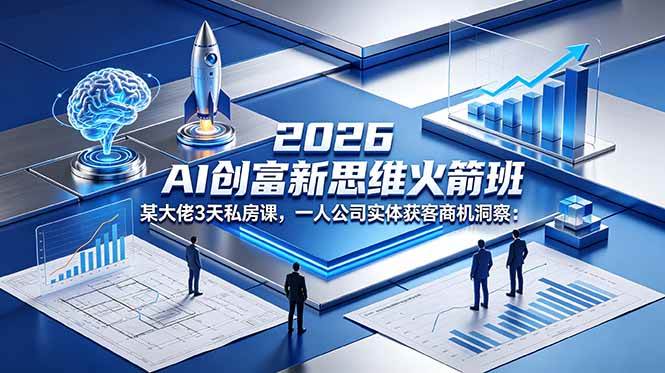 （18559期）2026 AI 创富新思维火箭班：某大佬3天私房课，一人公司实体获客商机洞察-邪修侠 - 演示