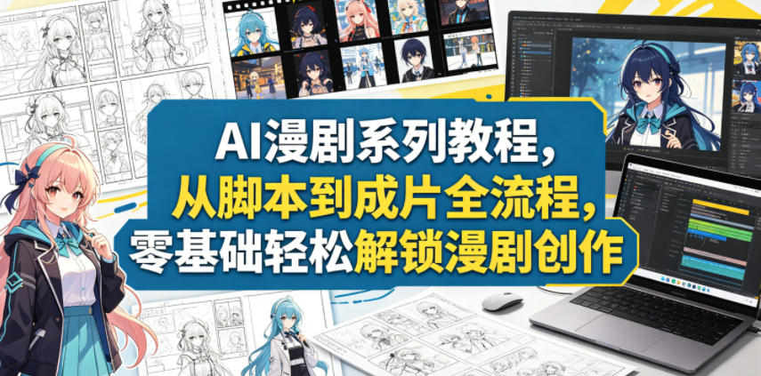 AI漫剧系列教程，从脚本到成片全流程，零基础轻松解锁漫剧创作-怪兽网创俱乐部