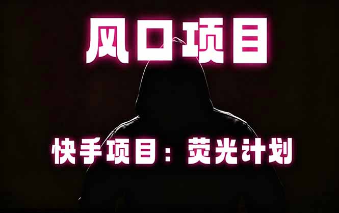 快手风口项目，荧光计划托管，长期稳定，适合批量做-网创百晓生
