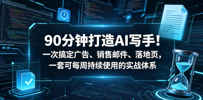 90分钟打造AI写手！一次搞定广告、销售邮件、落地页，一套可每周持续使用的实战体系【原创双语字幕】-小白项目网