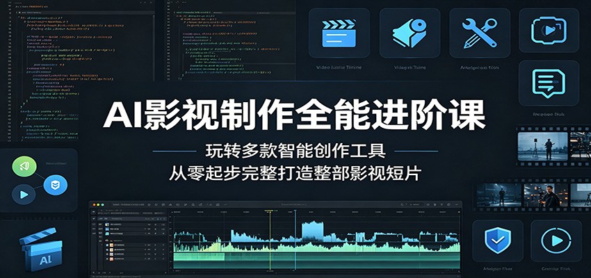 AI影视制作全能进阶课：玩转多款智能创作工具，从零起步完整打造整部影视短片