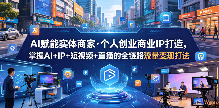 AI赋能实体商家·个人创业商业IP打造，掌握AI+IP+短视频+直播的全链路流量变现打法-怪兽网创俱乐部