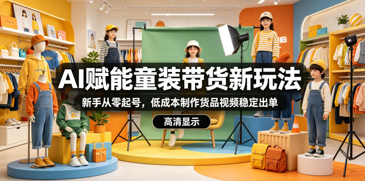 AI赋能童装带货新玩法,新手从零起号,低成本制作货品视频稳定出单-小栈博客