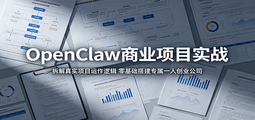 OpenClaw商业项目实战：拆解真实项目运作逻辑，零基础搭建专属一人创业公司-怪兽网创俱乐部