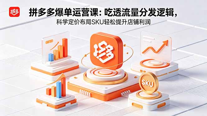 拼多多爆单运营实战课：吃透流量分发逻辑，科学定价布局SKU轻松提升店铺利润-网创百晓生