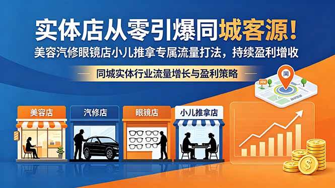 （18592期）实体店从零引爆同城客源！美容汽修眼镜店小儿推拿专属流量打法，持续盈利增收-邪修侠 - 演示