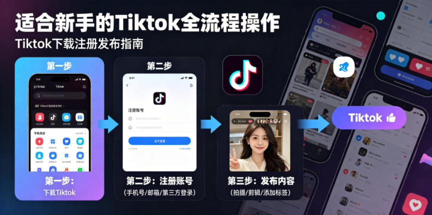 Tiktok下载注册发布，适合新手的Tiktok全流程操作-怪兽网创俱乐部