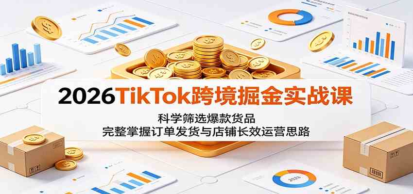 2026TikTok跨境掘金实战课:科学筛选爆款货品,完整掌握订单发货与店铺长效运营思路-优优云网创