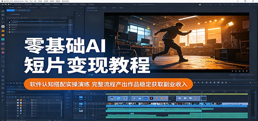 零基础AI短片变现教程：软件认知搭配实操演练，完整流程产出作品稳定获取副业收入-小栈博客