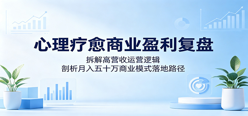 心理疗愈商业盈利复盘：拆解高营收运营逻辑，剖析月入五十万商业模式落地路径