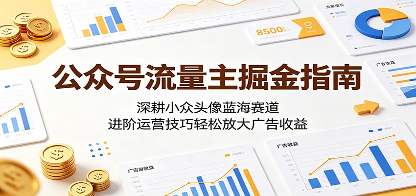 公众号流量主掘金指南：深耕小众头像蓝海赛道，进阶运营技巧轻松放大广告收益