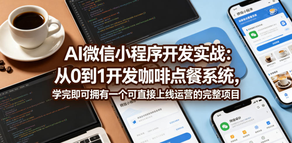 AI微信小程序开发实战：从0到1开发咖啡点餐系统，学完即可拥有一个可直接上线运营的完整项目-怪兽网创俱乐部