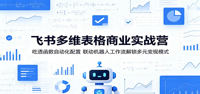 飞书多维表格商业实战营:吃透函数自动化配置,联动机器人工作流解锁多元变现模式-网创百晓生