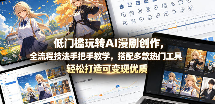 低门槛玩转AI漫剧创作，全流程技法手把手教学，搭配多款热门工具，轻松打造可变现优质作品-小栈博客