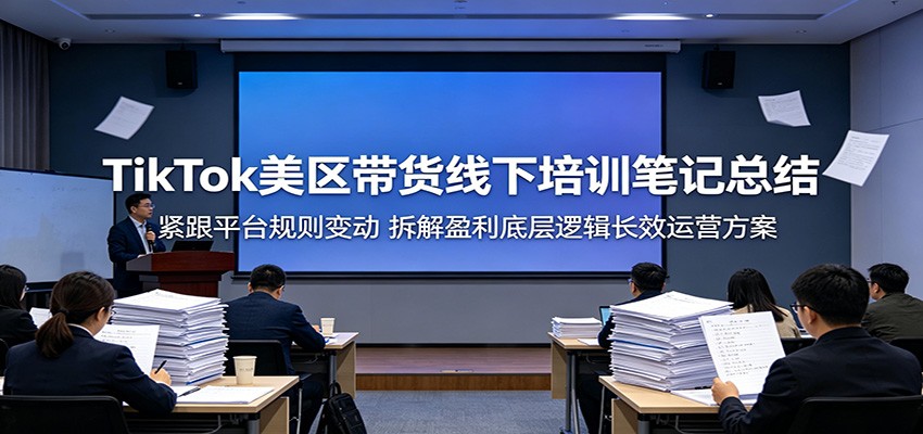 TikTok美区带货线下培训笔记总结：紧跟平台规则变动，拆解盈利底层逻辑长效运营方案