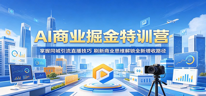 AI商业掘金特训营：掌握同城引流直播技巧，刷新商业思维解锁全新增收路径-小白项目网