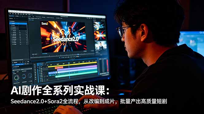 AI剧作全系列实战课：Seedance2.0+Sora2全流程，从改编到成片，批量产出高质量短剧-羽桐社资源站